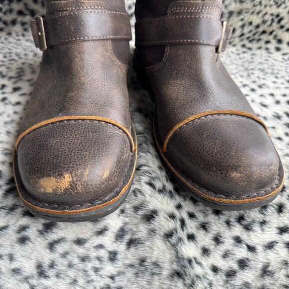 UGG Rockville II Leather Biker Rider Boots Brown Shearling Lined Mens Size 11.5 - Picture 5 of 7